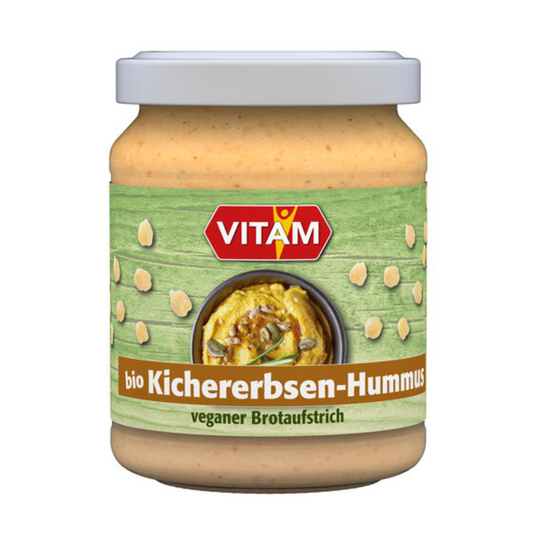 VITAM Bio Kichererbsen-Hummus veganer Brotaufstrich 125 g im Glas