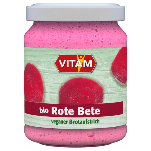 VITAM Bio Brotaufstrich Rote Bete 125 g – veganer Aufstrich im Glas mit Rote-Bete-Geschmack