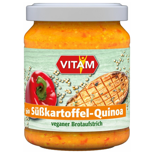 VITAM Bio Süßkartoffel-Quinoa Aufstrich 125 g – veganer Brotaufstrich mit Paprika und Quinoa, cremig und aromatisch