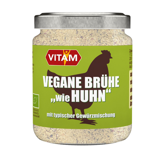 VITAM Vegane Brühe wie Huhn 150g – aromatische Gemüsebrühe mit typischer Gewürzmischung im Glas