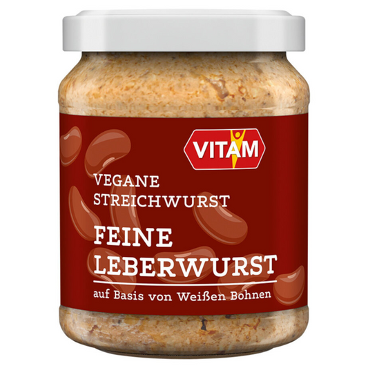 VITAM Vegane Streichwurst Feine Leberwurst 120 g Glas Vorderansicht