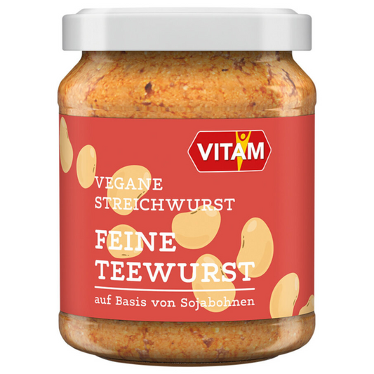 VITAM Vegane Streichwurst Feine Teewurst 120 g Glas Vorderansicht