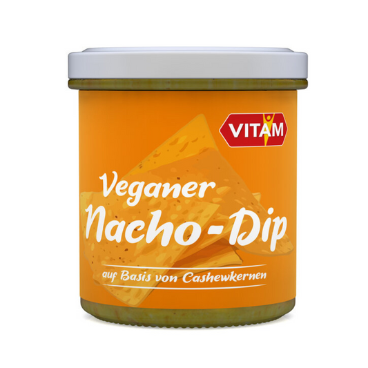 VITAM Veganer Nacho Dip 165 g – Käsealternative auf Cashewbasis, cremiger Dip für Nachos und Snacks