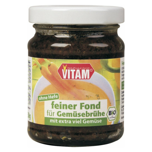 VITAM feiner Fond für Gemüsebrühe 150g – Bio Gemüsefond ohne Hefe mit extra viel Gemüse im Glas
