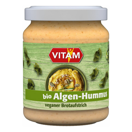 VITAM Bio Algen-Hummus 125g – veganer Brotaufstrich mit Algen und Kichererbsen im Glas