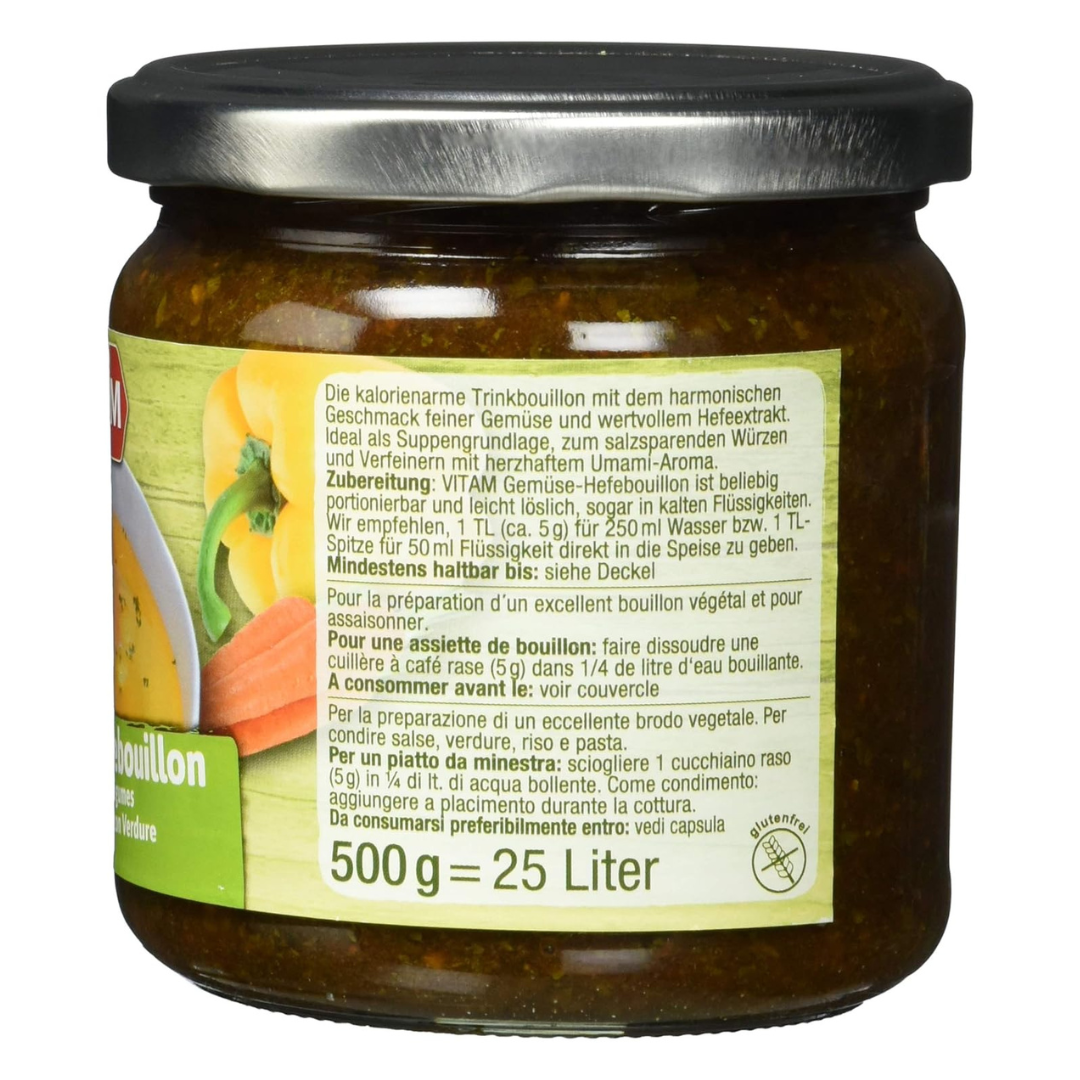 VITAM Gemüse-Hefebouillon 500g – Zubereitungsempfehlung und Anwendungshinweise für die Brühe