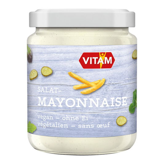 VITAM vegane Salat-Mayonnaise 225ml – cremige Bio Mayo ohne Ei für Salate, Sandwiches und Pommes