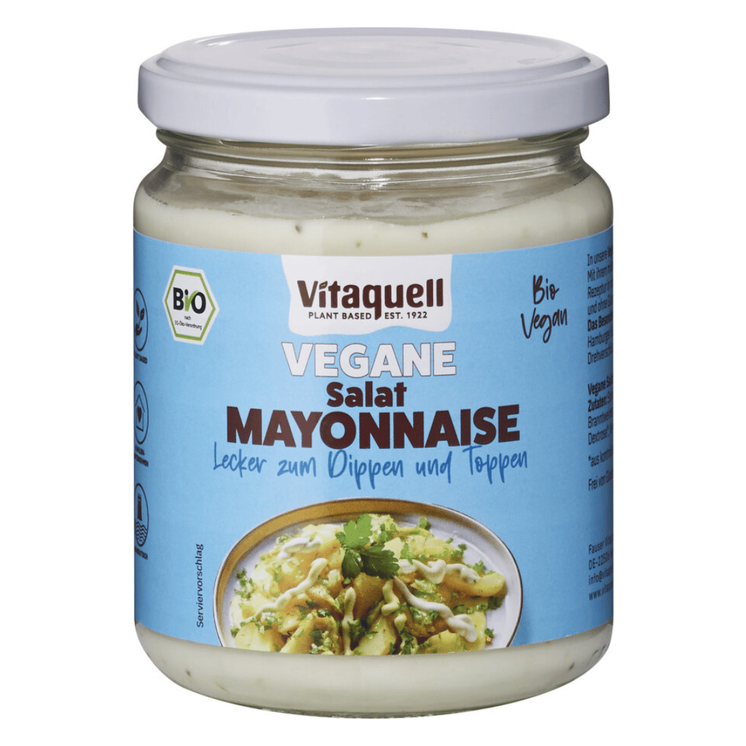 Vitaquell vegane Salat-Mayonnaise 250ml – cremige Bio Mayo ohne Ei, ideal zum Dippen, Toppen und für Salate
