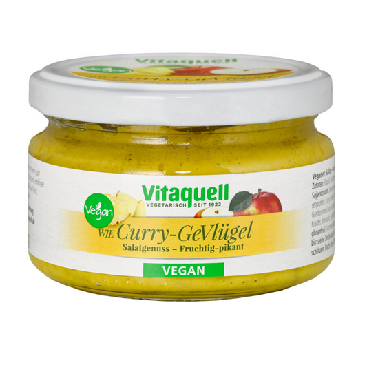 Vitaquell wie Curry-Geflügel Salat vegan 180g – fruchtig-pikanter Curry-Salatgenuss im Glas