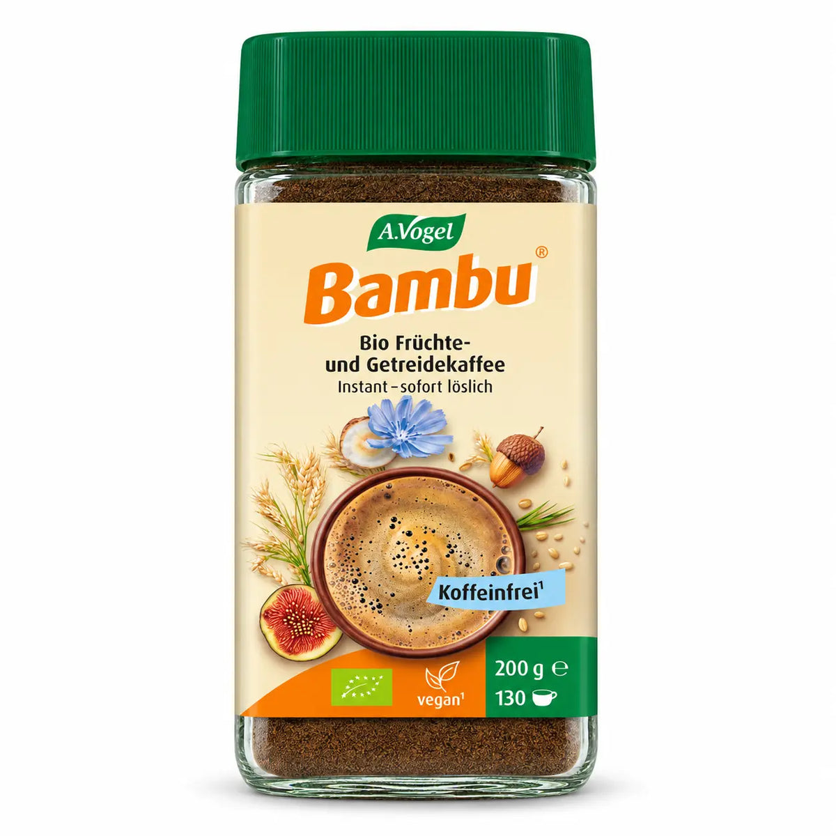 A.Vogel Bambu Instant Bio Früchte- und Getreidekaffee 200 g im Glas, koffeinfrei