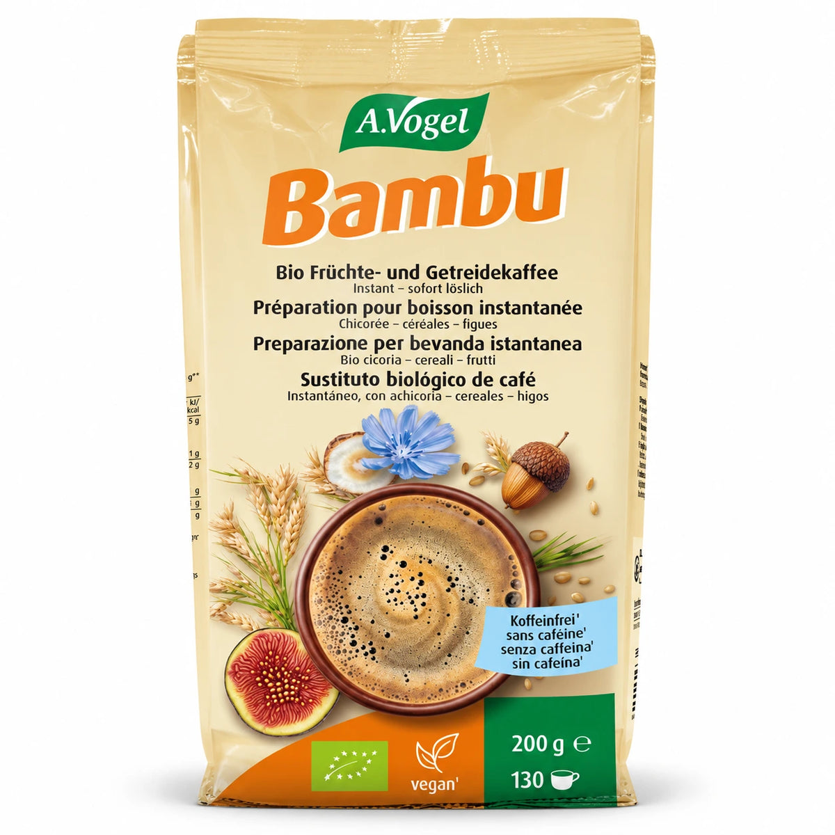 A.Vogel Bambu Instant Nachfüllbeutel 200 g – Bio Früchte- und Getreidekaffee