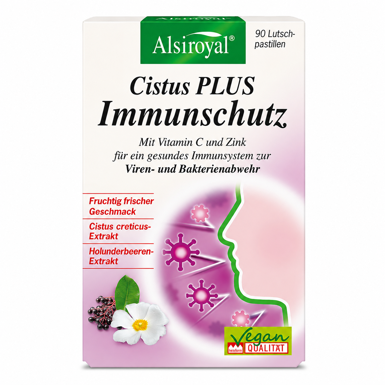 Alsiroyal Cistus PLUS Immunschutz mit Vitamin C und Zink – 90 Lutschpastillen, 171 g