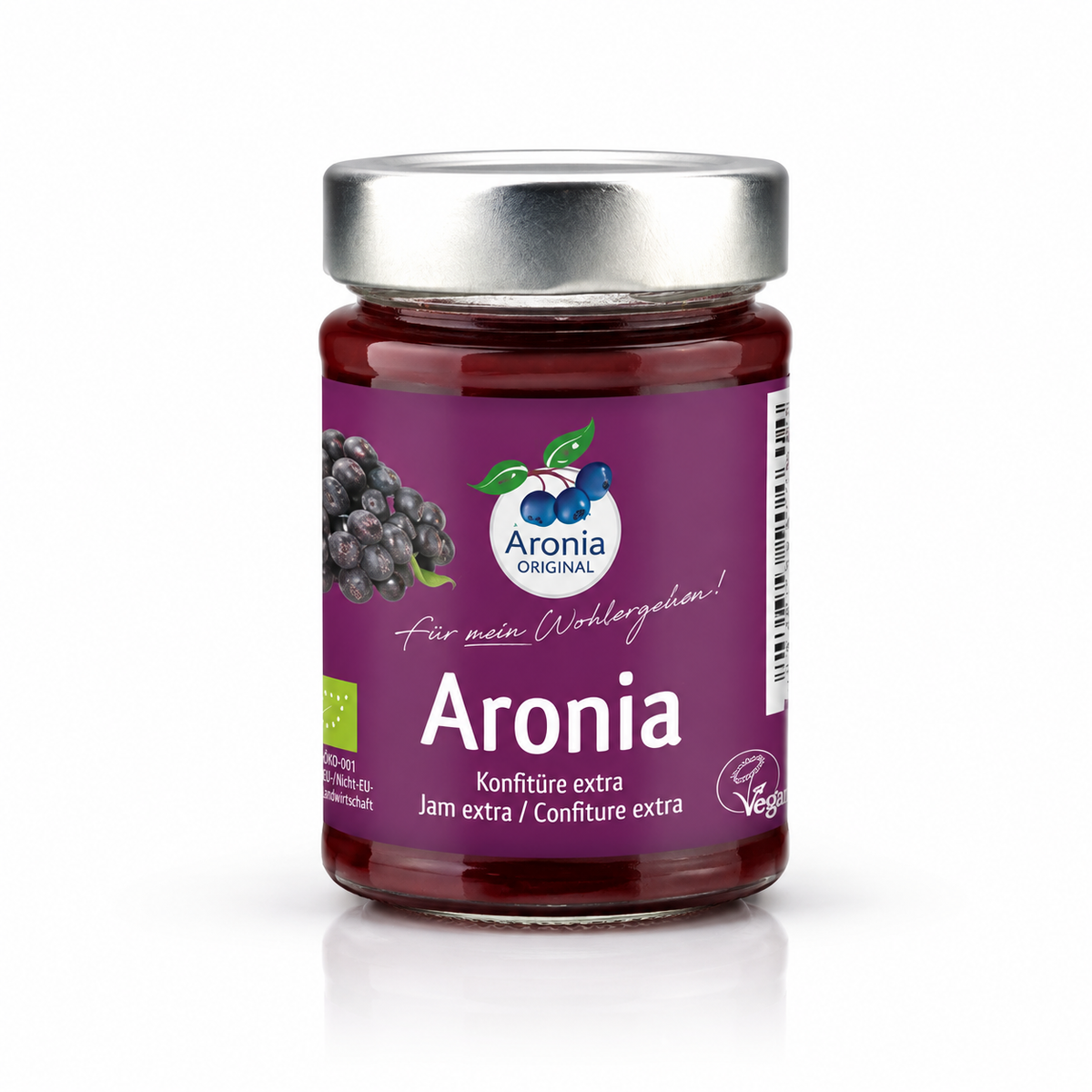 Aronia ORIGINAL Bio Aronia Konfitüre extra im 225-g-Glas
