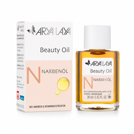 ARYA LAYA Beauty Oil Narbenöl 30 ml mit Flasche und Umverpackung