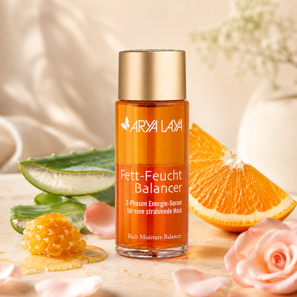 ARYA LAYA Fett-Feucht Balancer mit Aloe Vera, Orange, Blütenhonig und Rosenblüten