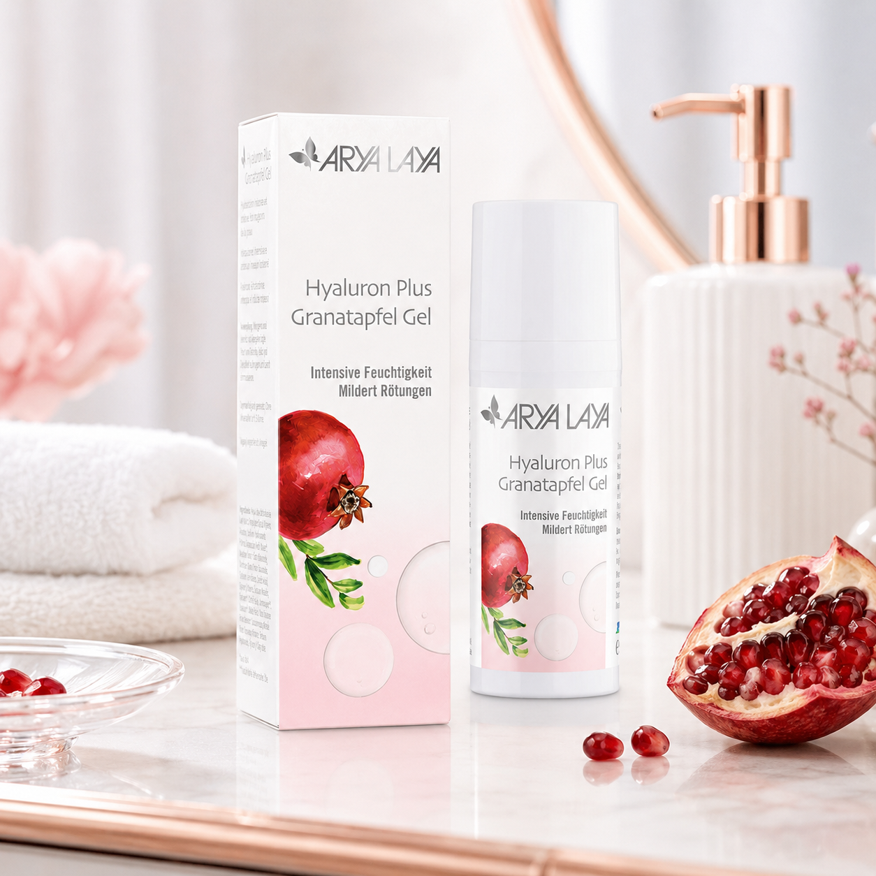 ARYA LAYA Hyaluron Plus Granatapfel Gel 50 ml als feuchtigkeitsspendende Gesichtspflege
