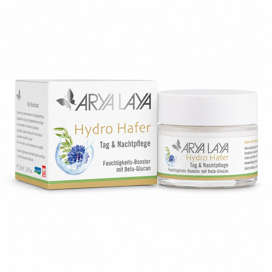 ARYA LAYA Hydro Hafer Tag & Nachtpflege 50 ml mit Tiegel und Umverpackung