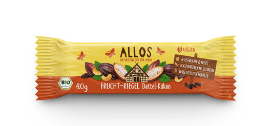 Allos Frucht-Riegel Dattel Kakao 40g