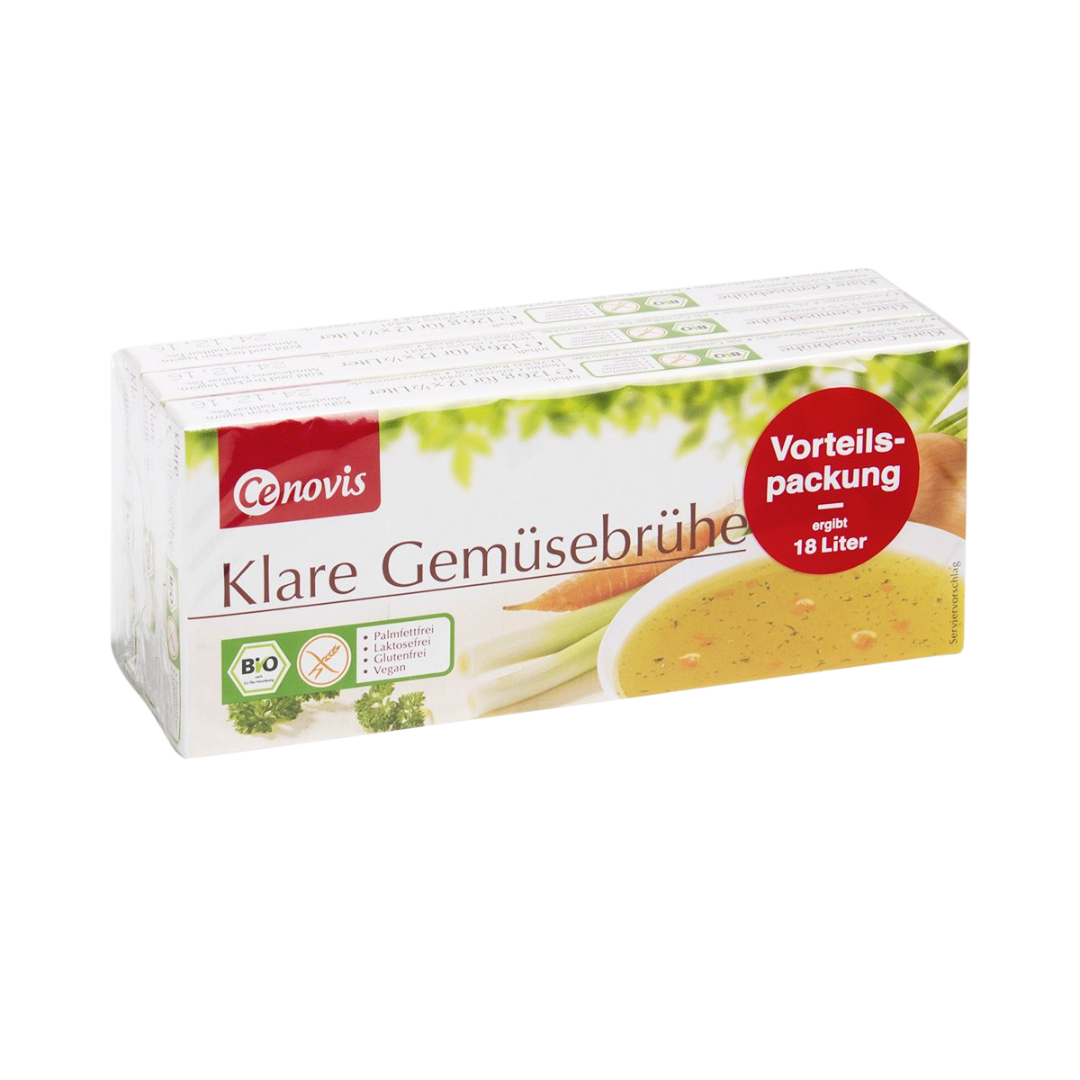 Cenovis Klare Gemüsebrühe Bio – Vorteilsverpackung ergibt 18 Liter Brühe