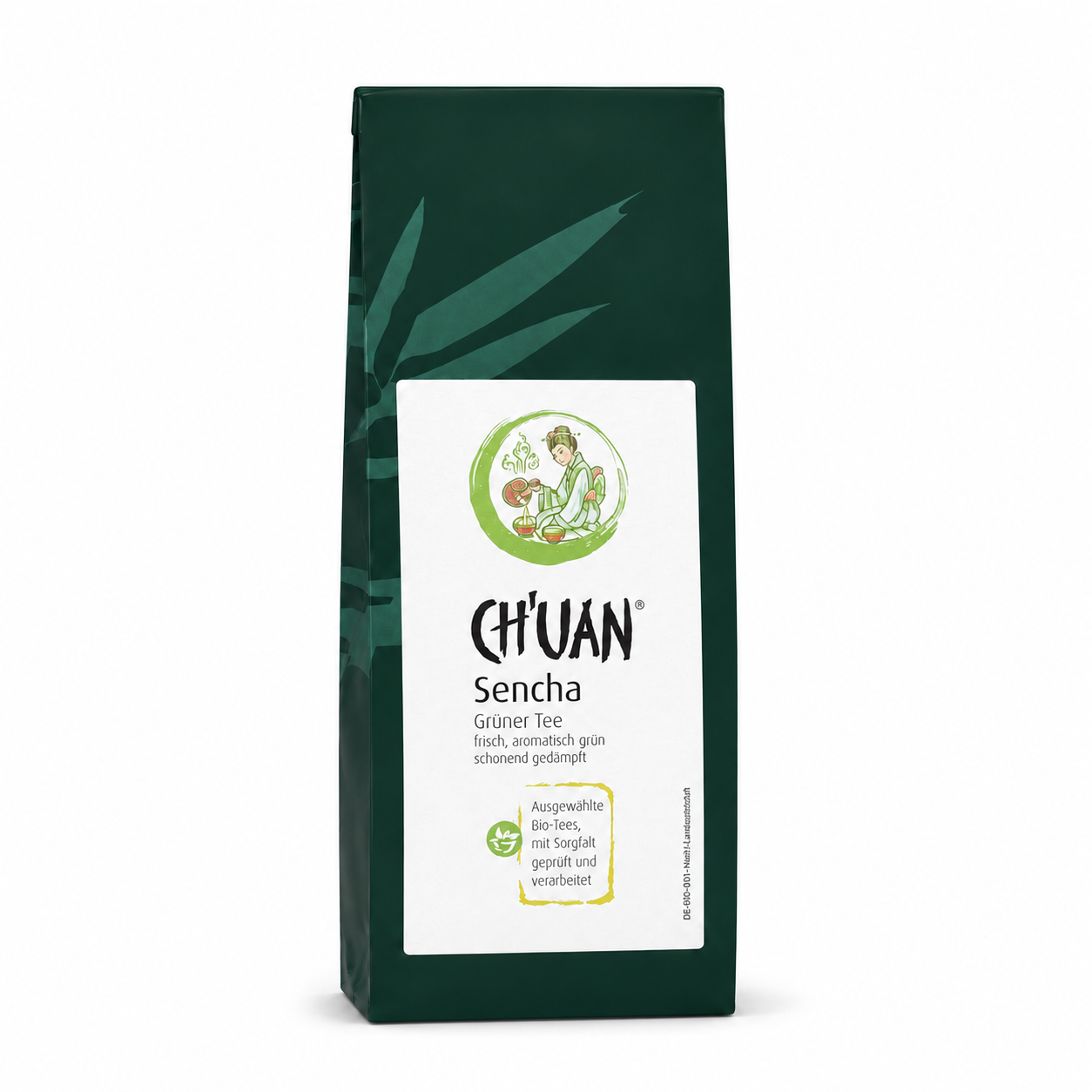 CH'UAN Sencha Bio Grüntee kleine Packungsgröße als freigestellte Produktansicht
