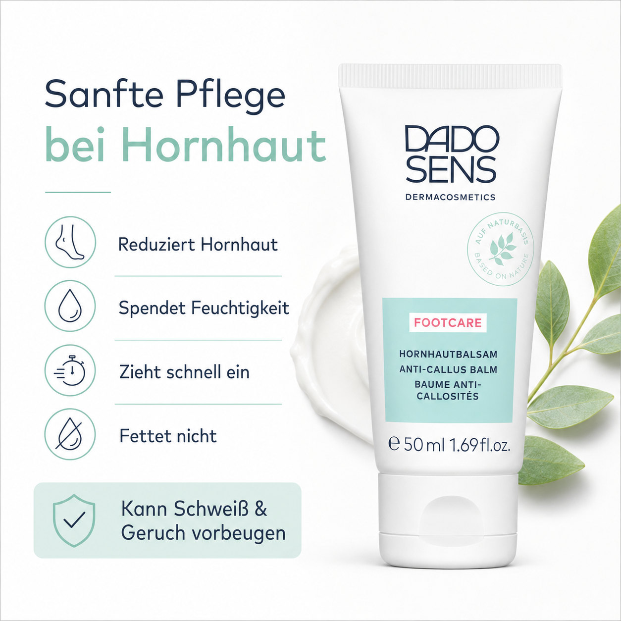 DADO SENS Hornhautbalsam zur Pflege verhornter und trockener Füße mit schnell einziehender Textur