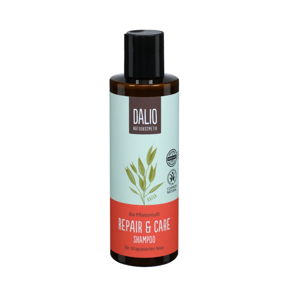 DALIO Repair & Care Shampoo 200ml von Schoenenberger – Vorderansicht der Flasche