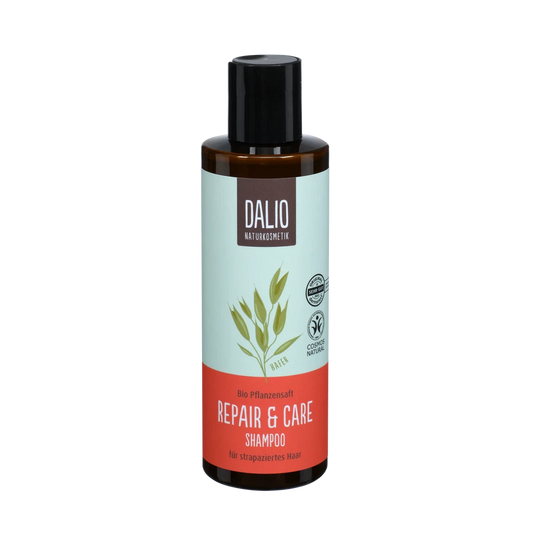 DALIO Repair & Care Shampoo 200ml von Schoenenberger – Vorderansicht der Flasche