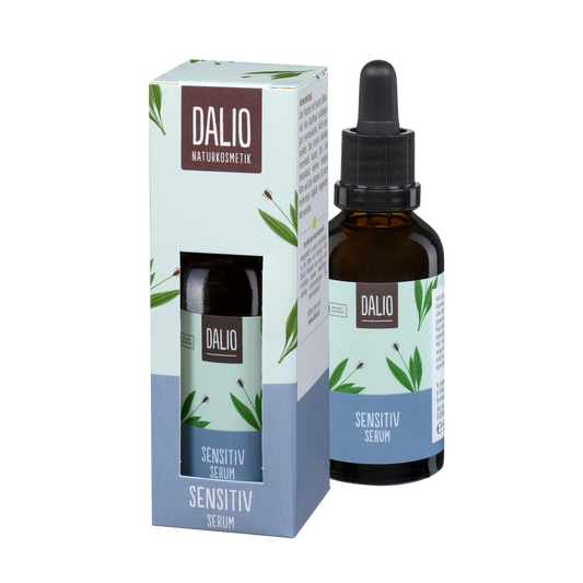 DALIO Sensitiv Serum Schoenenberger Produktabbildung mit Verpackung und Flasche