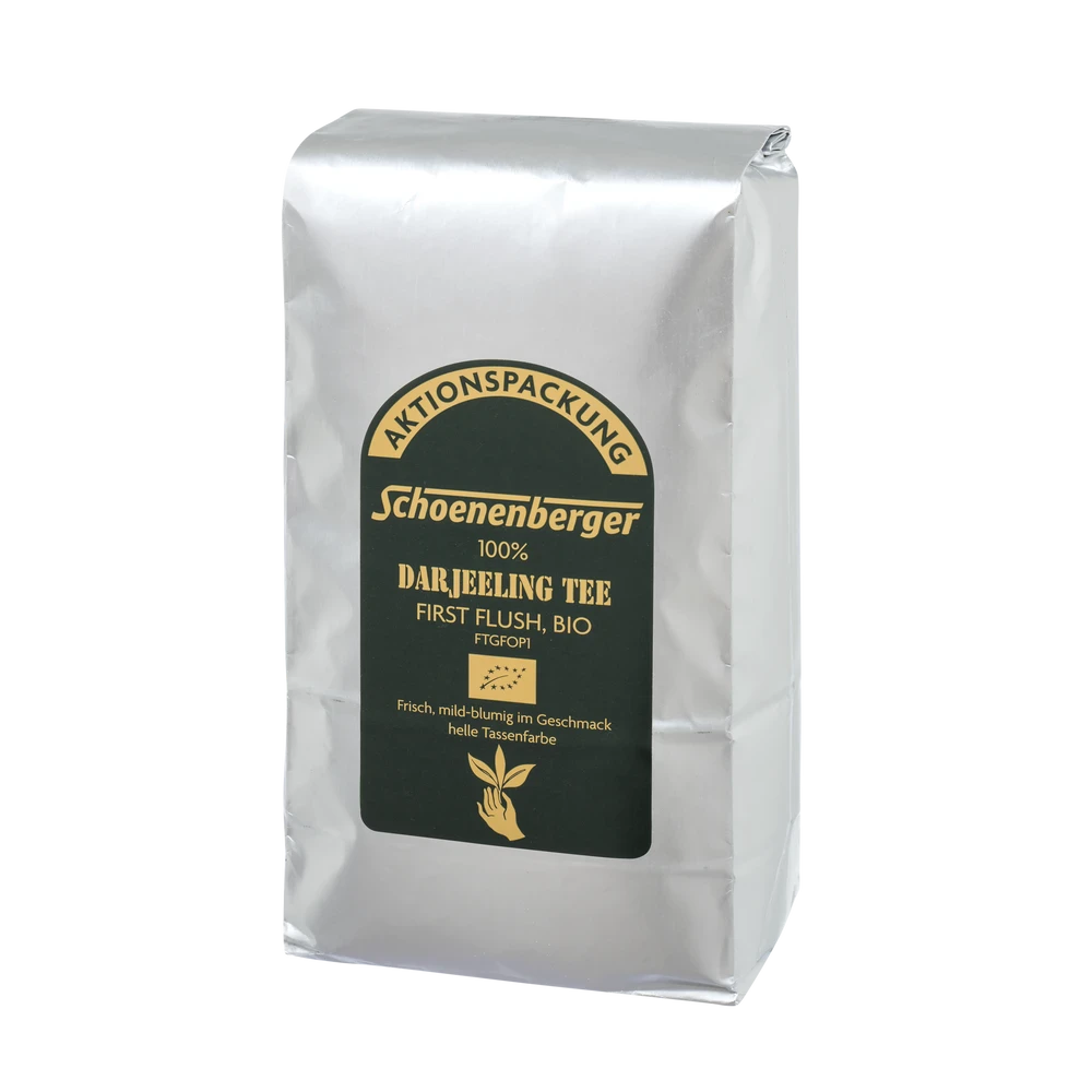 Schoenenberger Darjeeling Schwarzer Tee Bio 500g – Aktionspackung loser Tee, Vorderansicht