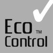 Logo des EcoControl-Siegels mit einem weißen Häkchen