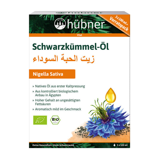 hübner® Schwarzkümmel-Öl 3 x 100 ml Bio 300ml