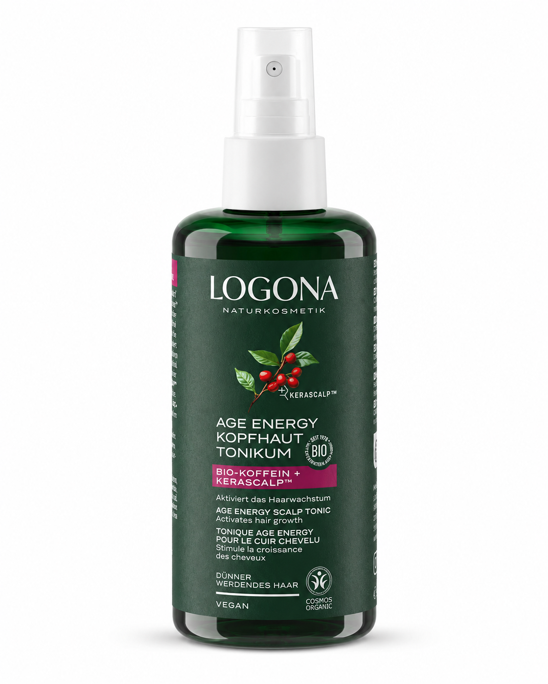 LOGONA Age Energy Kopfhaut-Tonikum 150 ml mit Bio-Koffein und KeraScalp