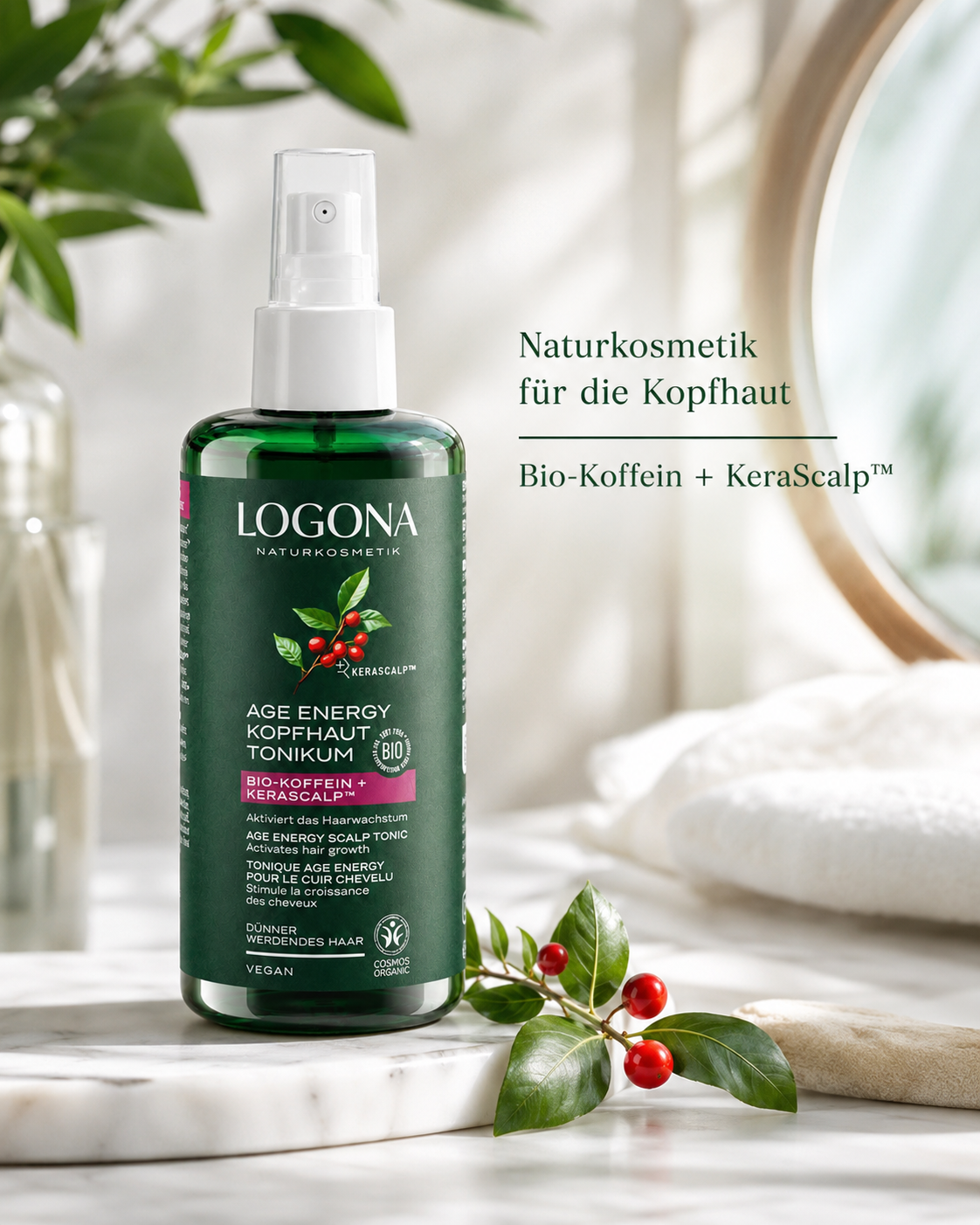 LOGONA Age Energy Kopfhaut-Tonikum als Naturkosmetik für die tägliche Kopfhautpflege