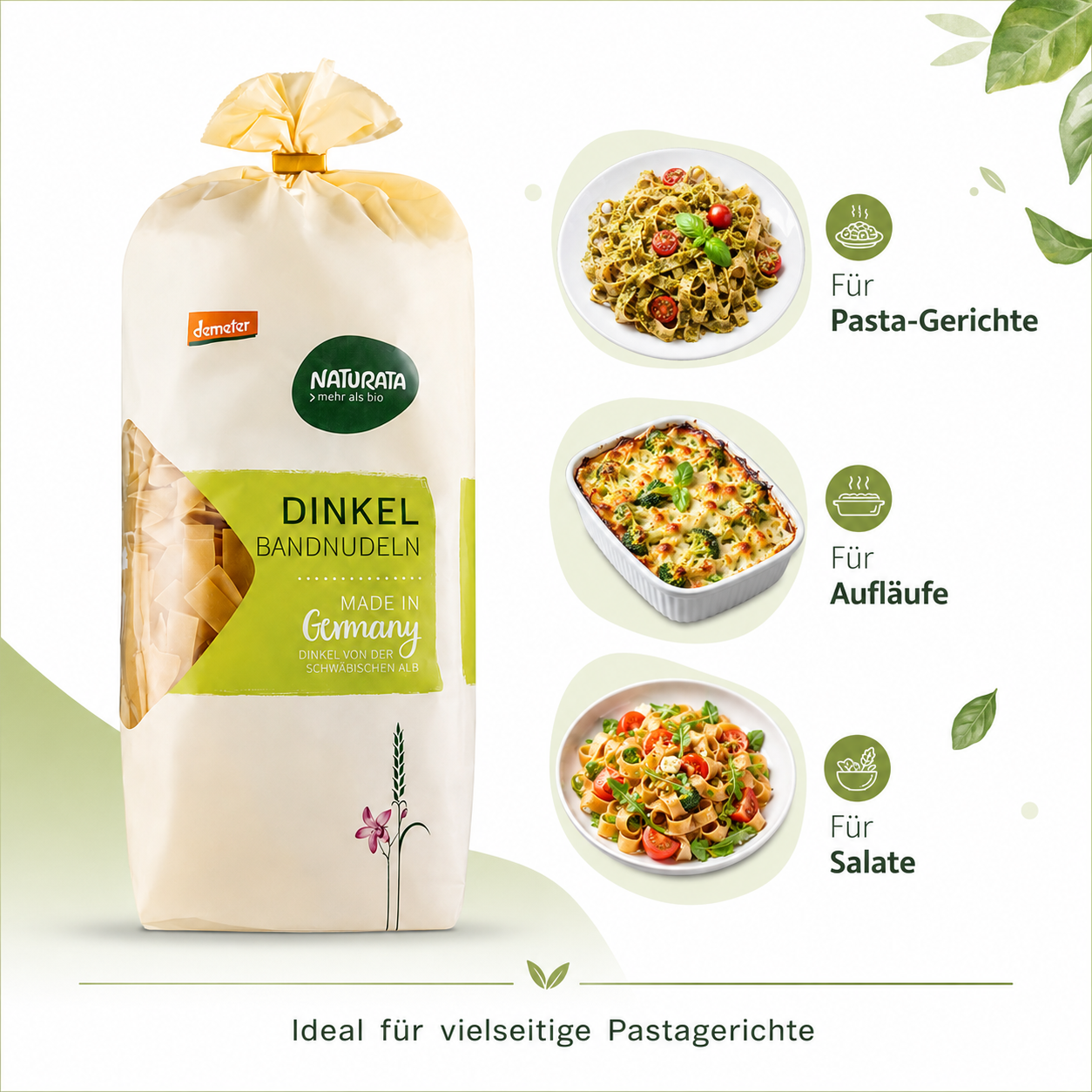 Naturata Dinkel-Bandnudeln für Pastagerichte, Aufläufe und Nudelsalate