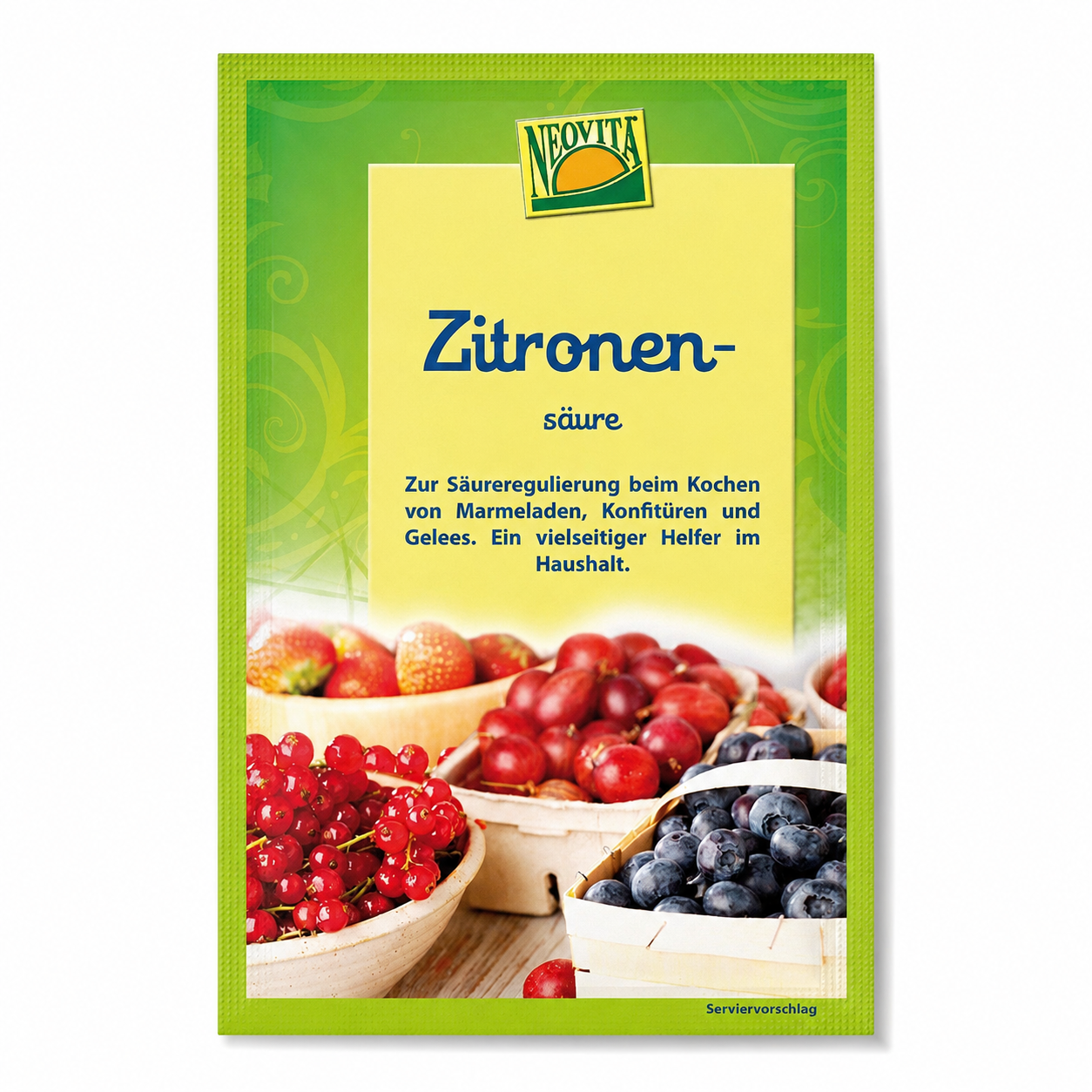 NEOVITA Zitronensäure im 10-g-Beutel zur Säureregulierung beim Kochen von Marmeladen, Konfitüren und Gelees