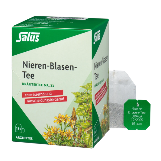 Salus Nieren-Blasen-Tee Nr. 23 – Packung mit 15 Filterbeuteln und einzelnem Teebeutel, Kräutertee zur Unterstützung von Niere und Blase