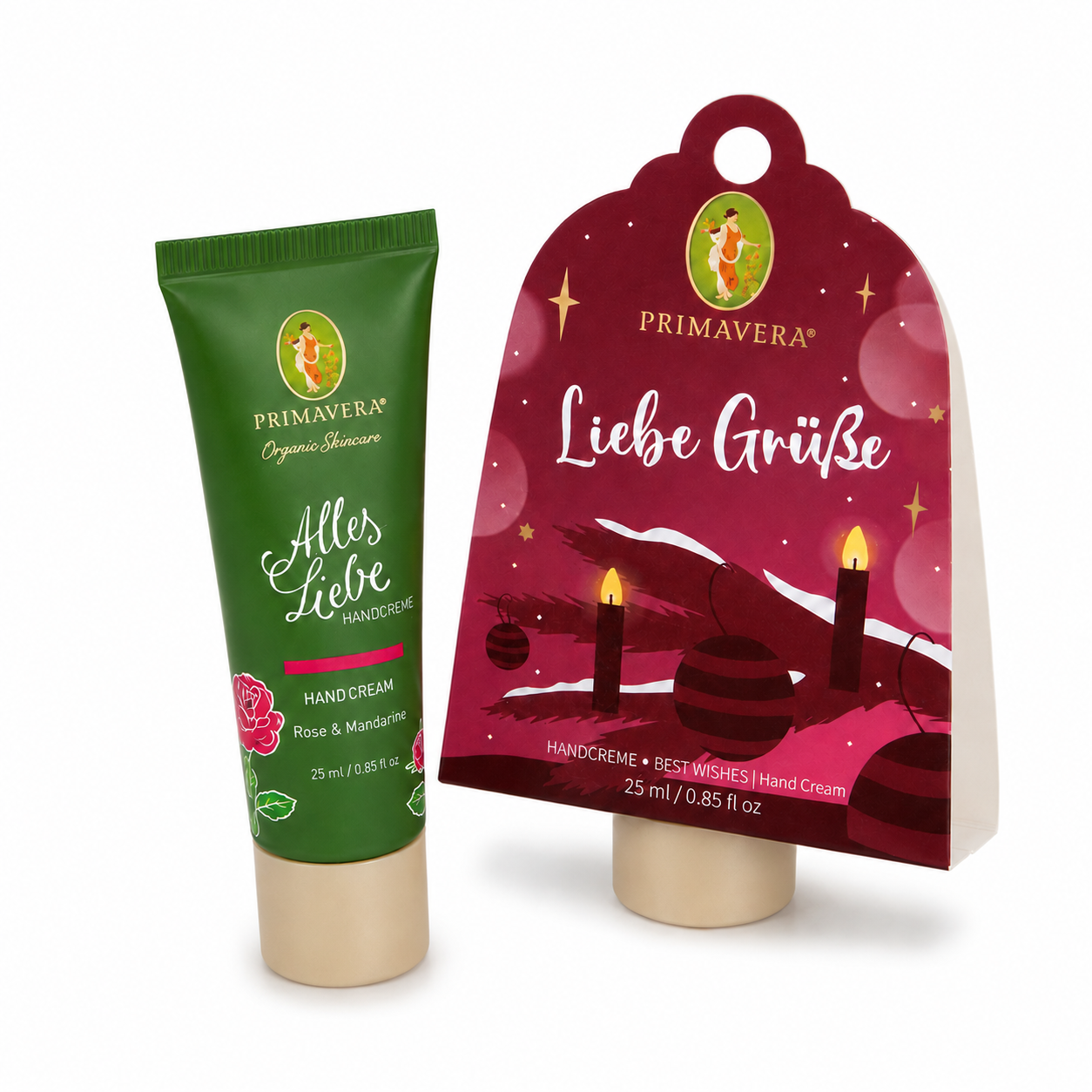 PRIMAVERA Alles Liebe Handcreme 25 ml mit Geschenkanhänger Liebe Grüße