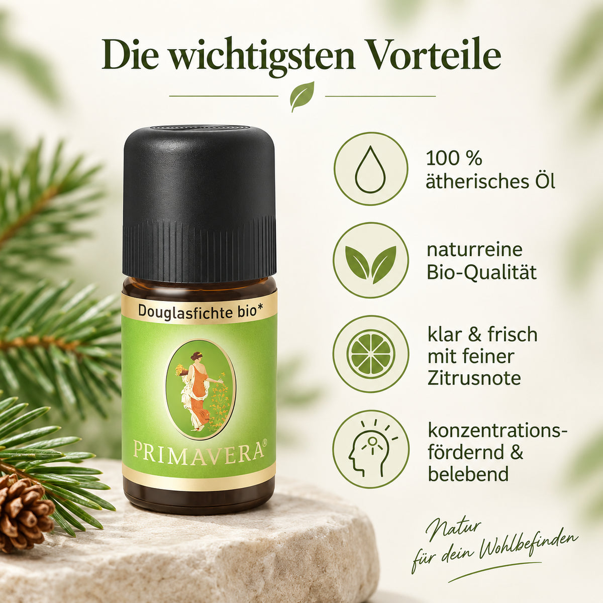 PRIMAVERA Douglasfichte bio mit 100 % ätherischem Öl, Bio-Qualität und frischem Zitrusduft