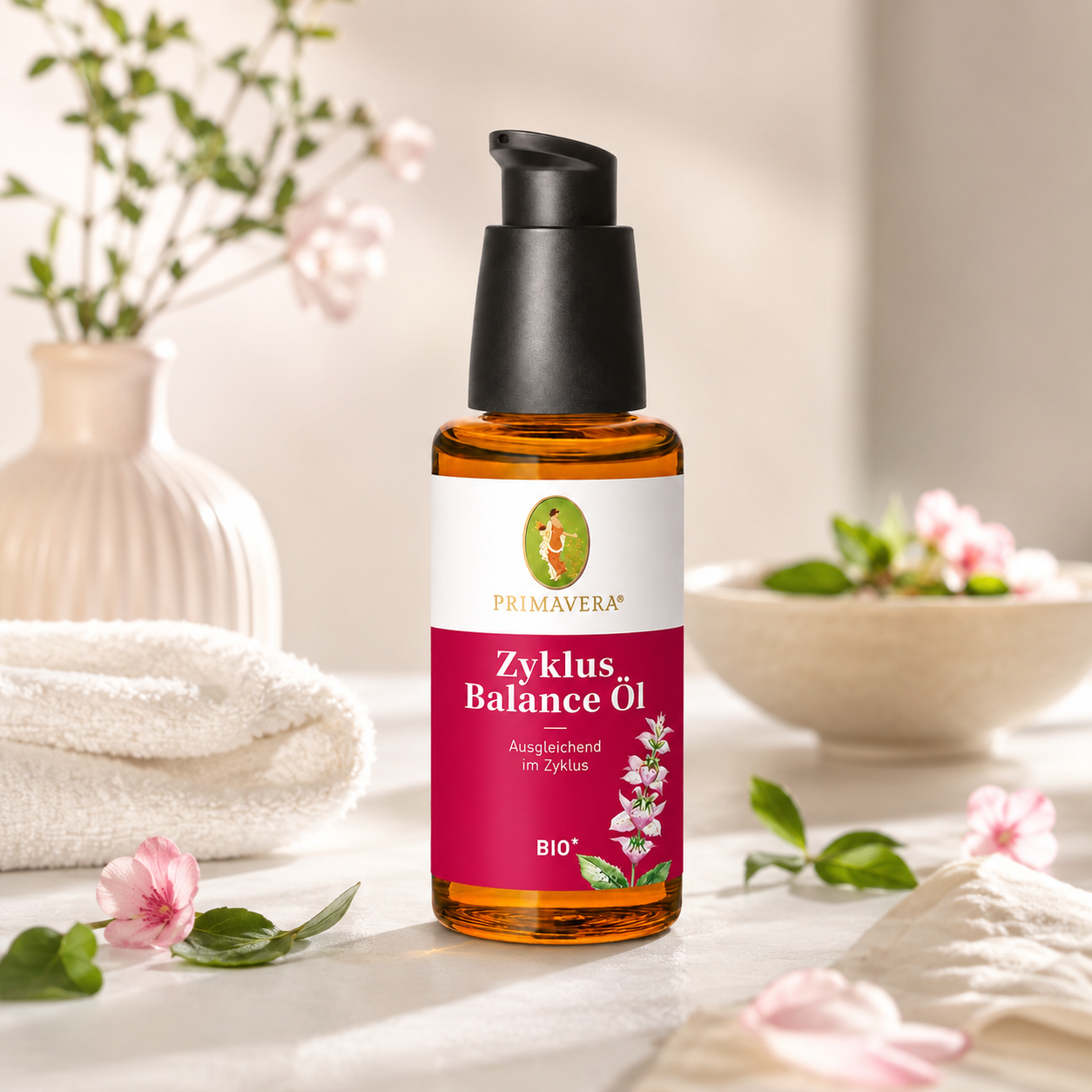 PRIMAVERA Zyklus Balance Öl bio in einer natürlichen Wellness- und Spa-Umgebung