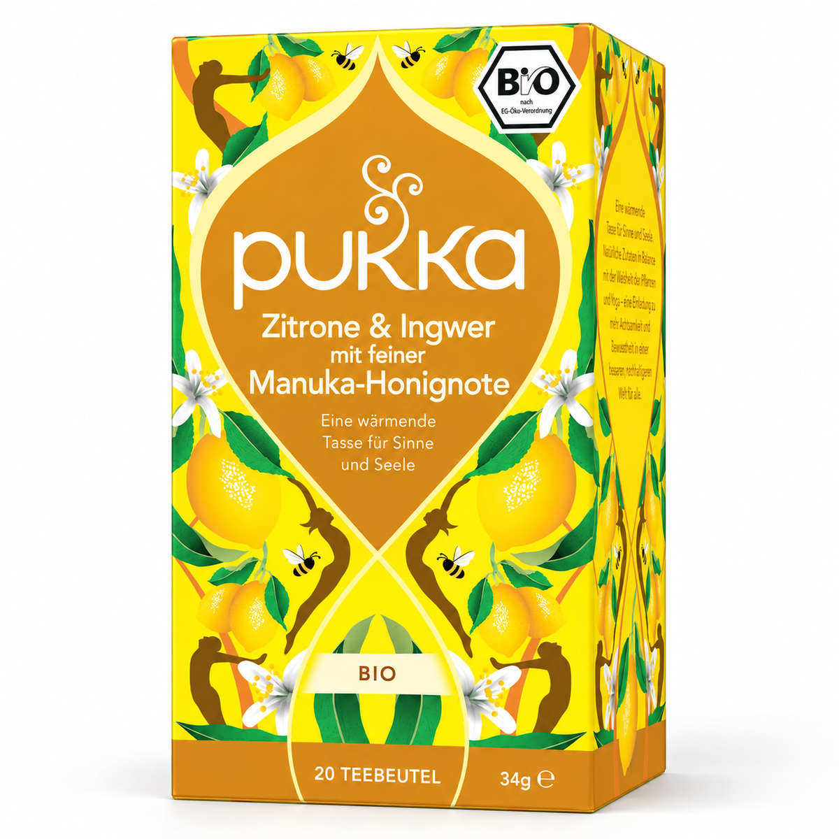 Pukka Bio-Tee Zitrone & Ingwer mit feiner Manuka-Honignote, 20 Teebeutel
