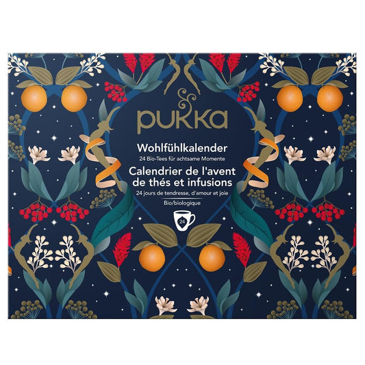 Pukka Tee Adventskalender Vorderseite mit dekorativem Motiv
