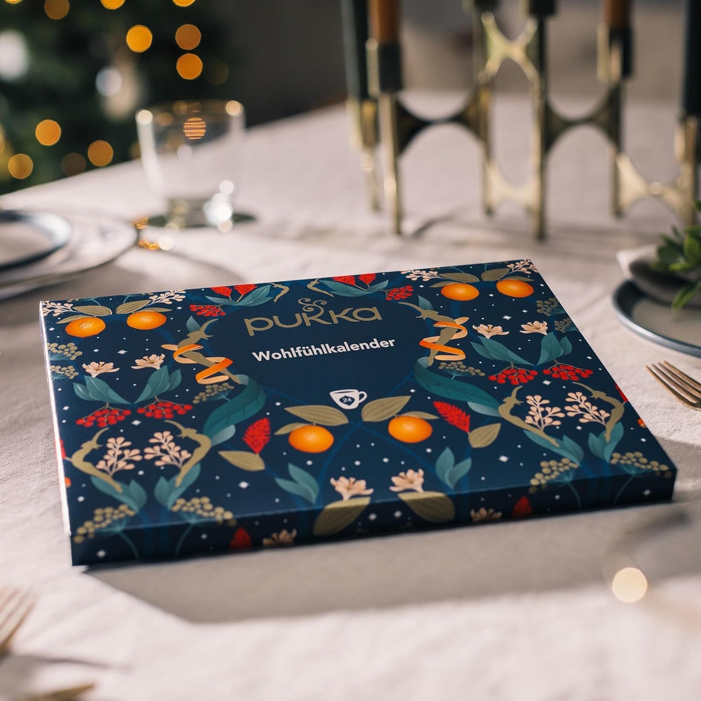 Pukka Tee Adventskalender Verpackung mit festlichem Design
