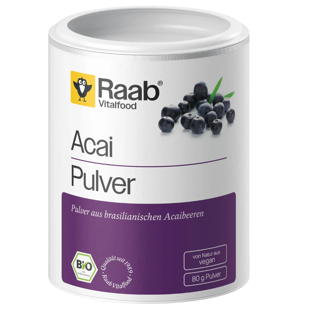Raab BIO Acai Pulver 80g Dose aus brasilianischen Acaibeeren