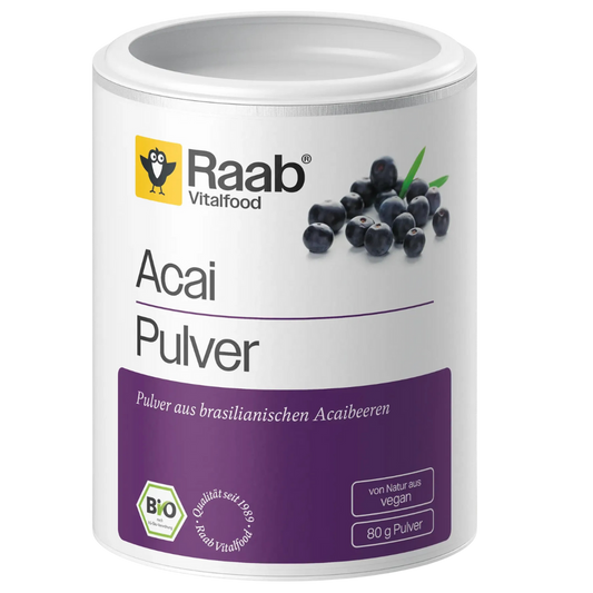 Raab BIO Acai Pulver 80g Dose aus brasilianischen Acaibeeren