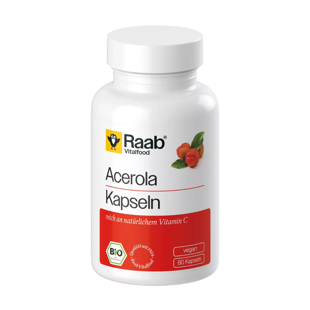 Raab Bio Acerola Kapseln 80 Stück – Nahrungsergänzung mit natürlichem Vitamin C