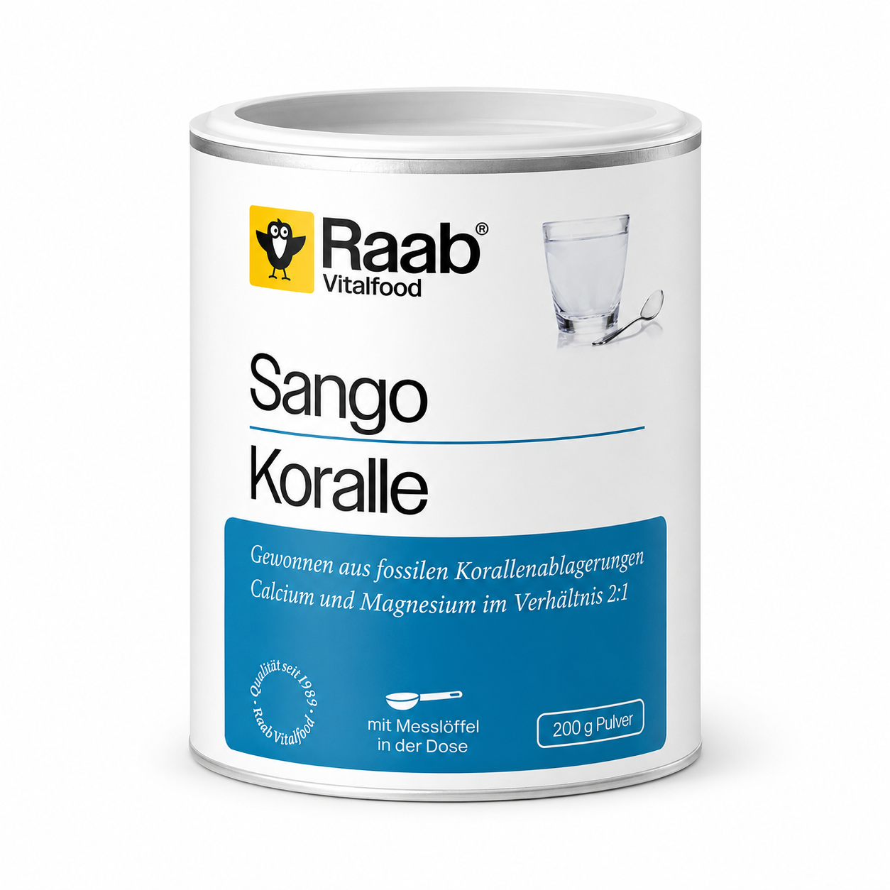 Raab Vitalfood Sango Koralle Pulver 200 g Dose mit Calcium und Magnesium