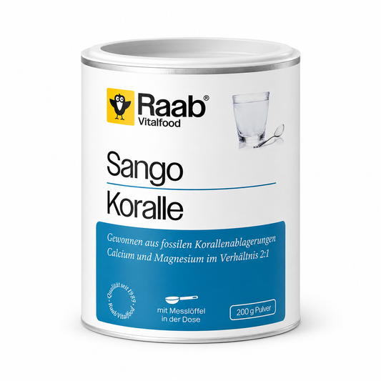 Raab Vitalfood Sango Koralle Pulver 200 g Dose mit Calcium und Magnesium