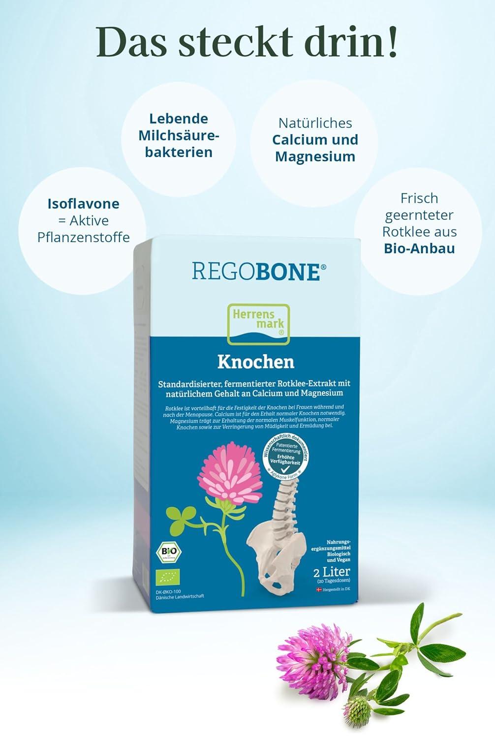 REGOBONE – fermentierter Rotklee mit Calcium, Magnesium, Isoflavonen und lebenden Milchsäurebakterien