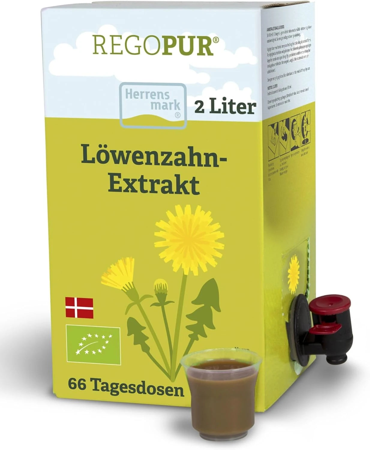 REGOPUR Löwenzahnextrakt 2 Liter in Bag-in-Box – 66 Tagesdosen Bio-Löwenzahn