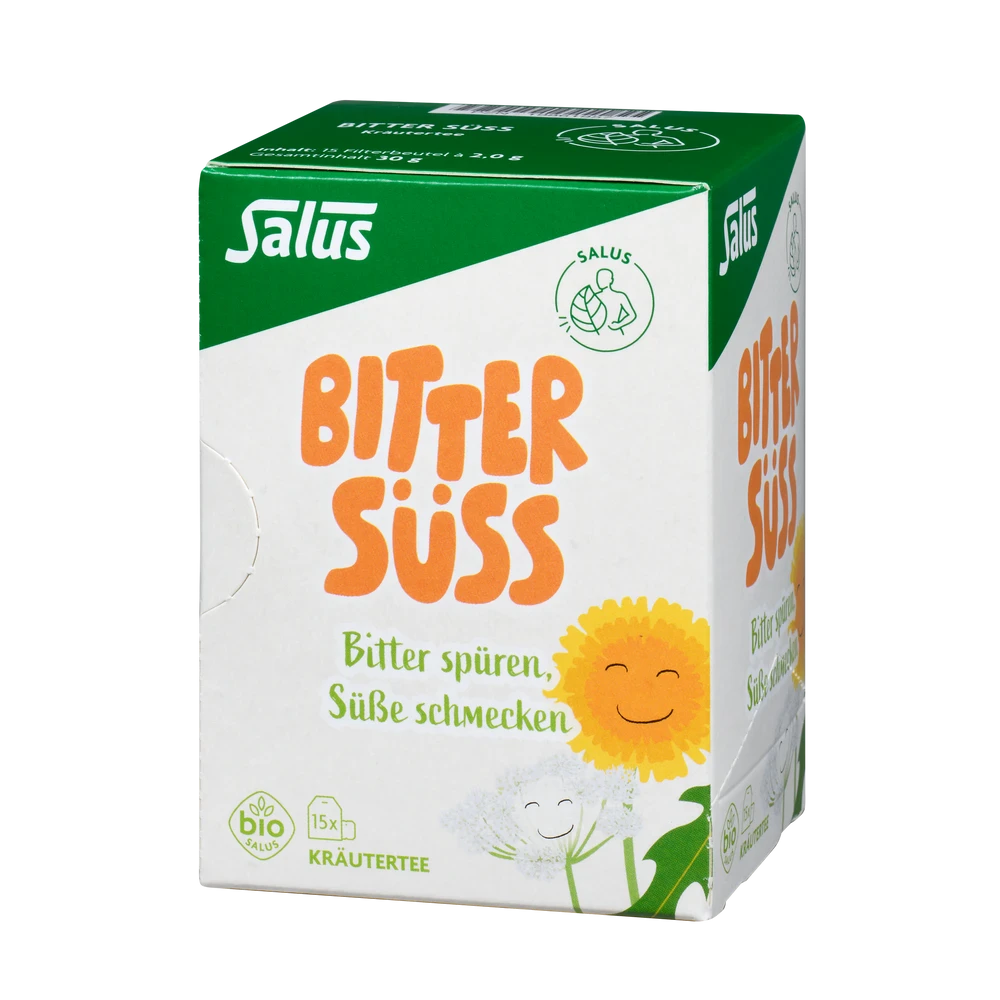 Salus Bitter Süss Tee bio Packung mit 15 Filterbeuteln – Kräutertee
